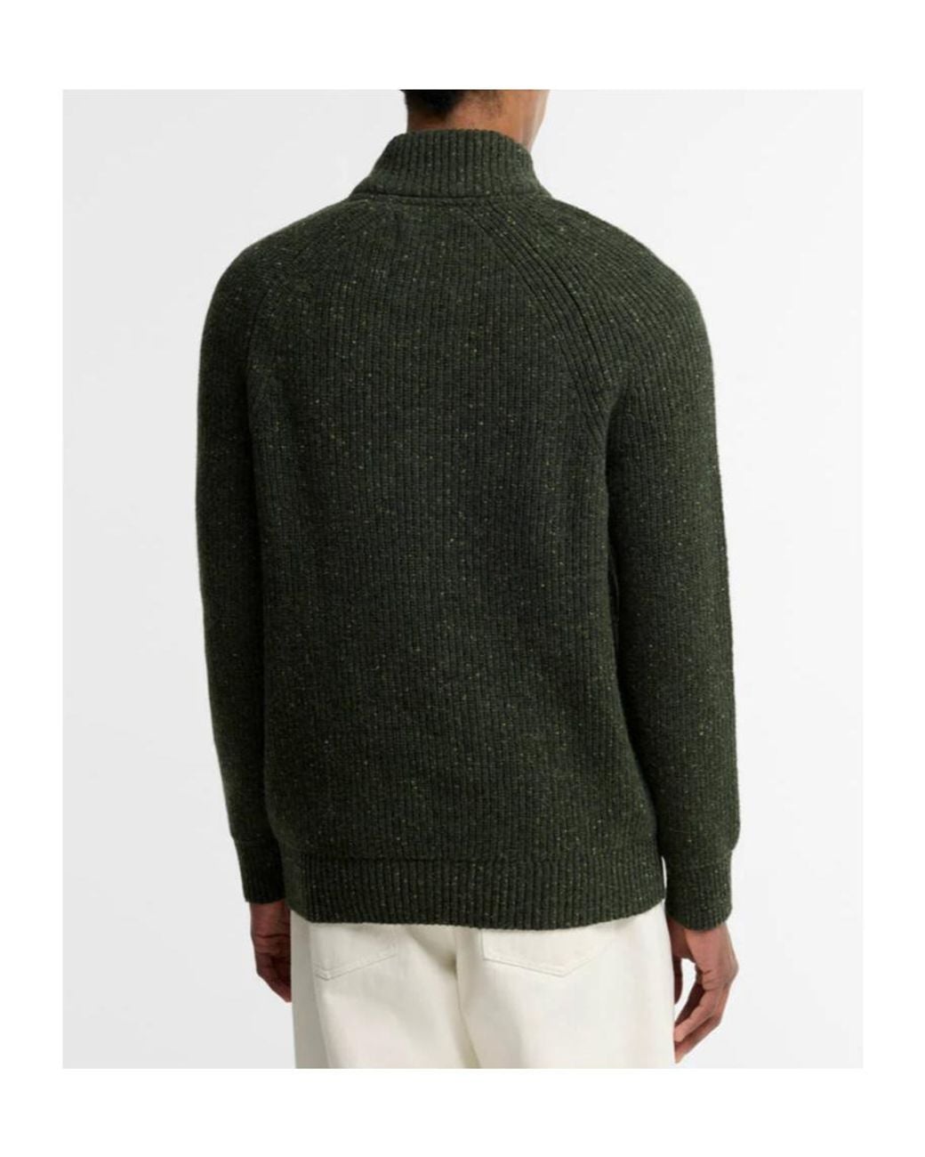 Barbour Green Essentials Fleck Wool Half-Zip Pullover for men