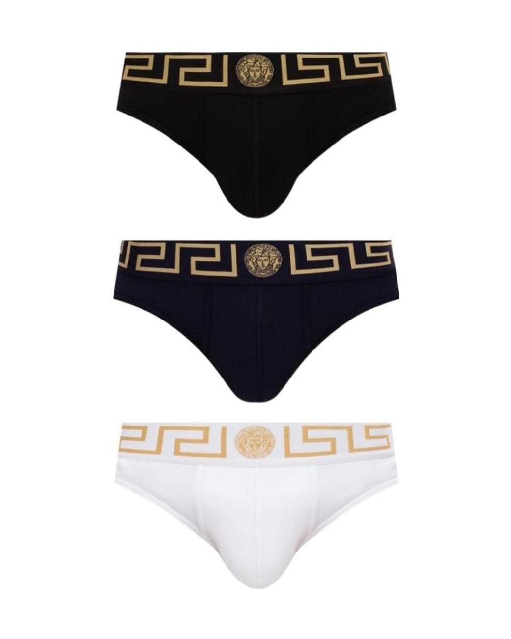 Versace Multicolor Pack Of Three Medusa Greca Briefs for men