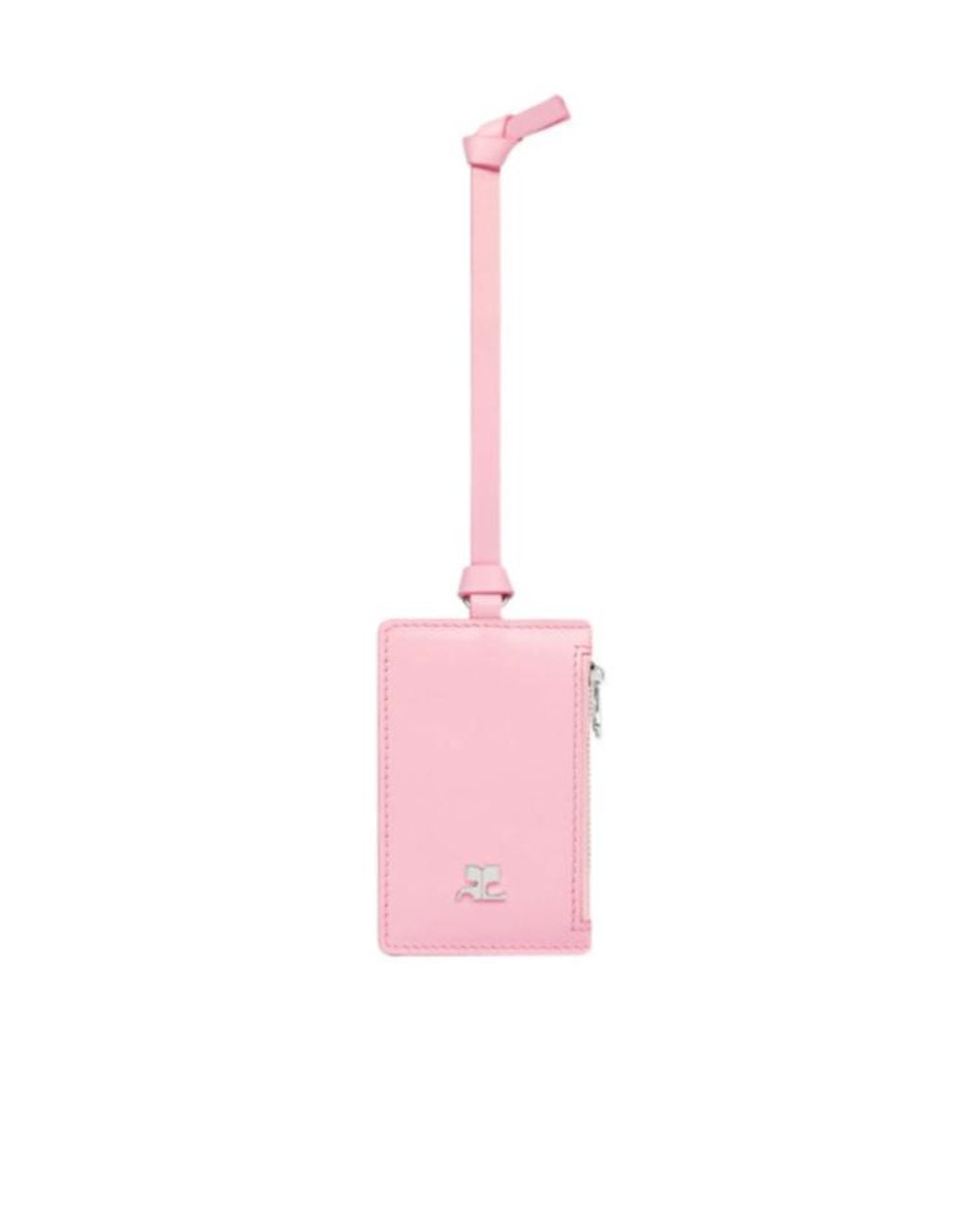 Courreges Pink Zip Leather Cardholder for men