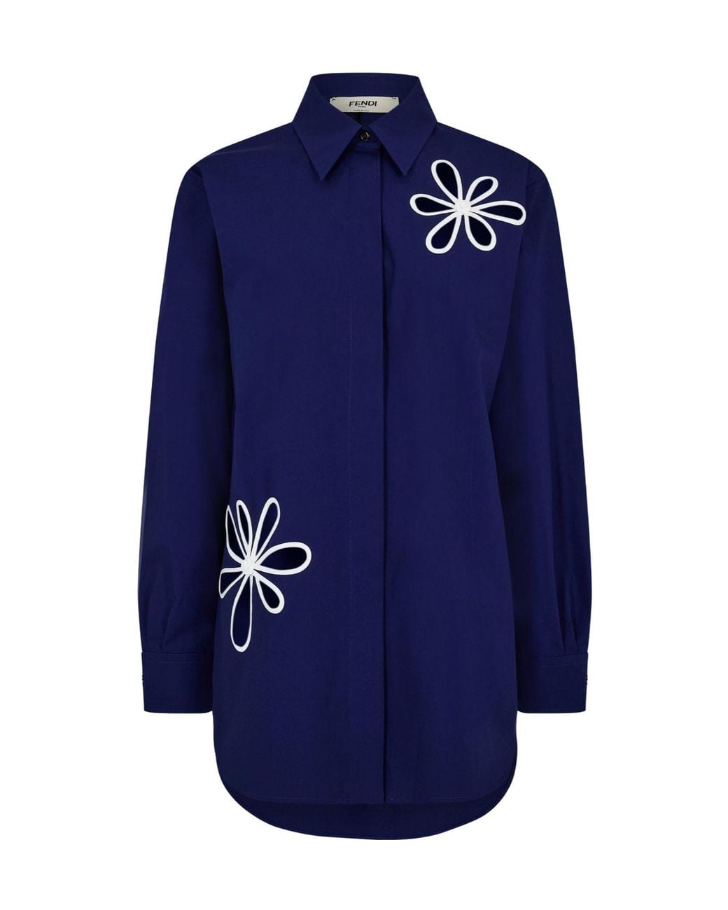 Fendi Blue Longline Shirt