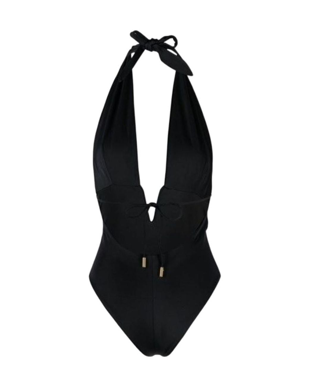 Tom Ford Black Logo Detailed V-Neck Swimsuit