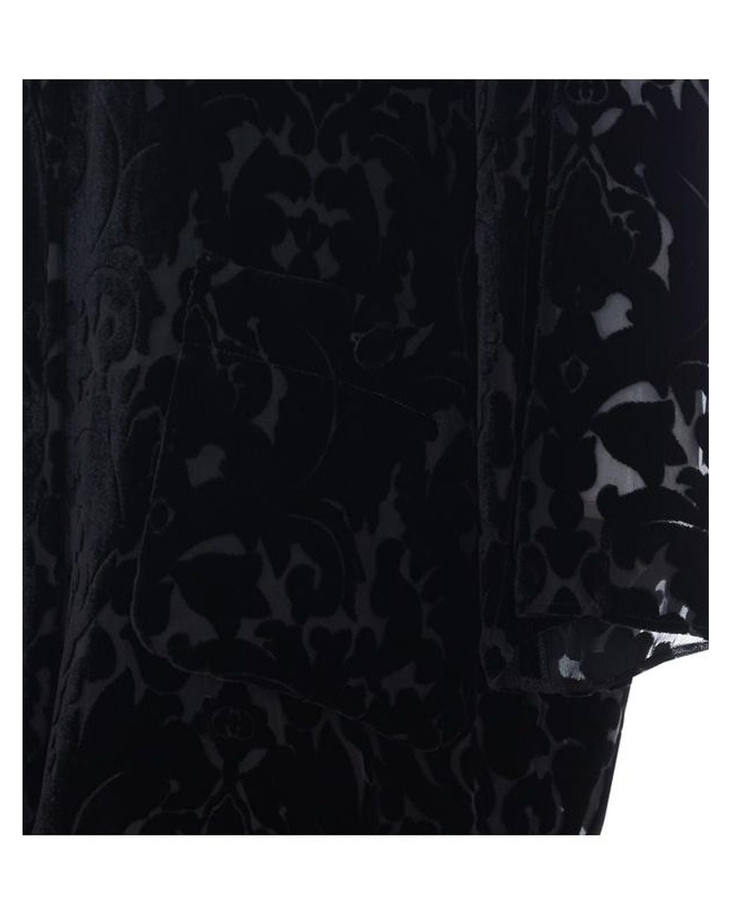 Gucci Black Floral Devoré Velour Shirt