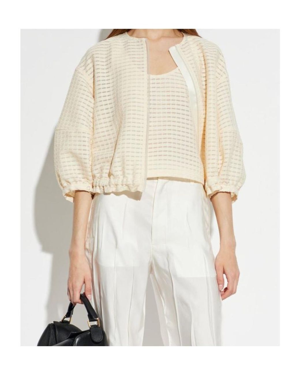 Emporio Armani Natural Sheer Check Sleeveless Top
