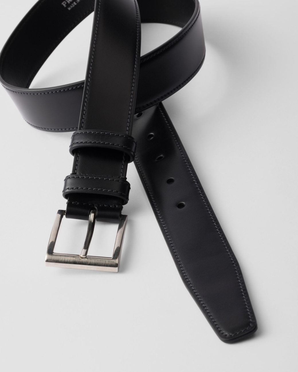 Prada Black Logo-Engraved Buckle Belt for men