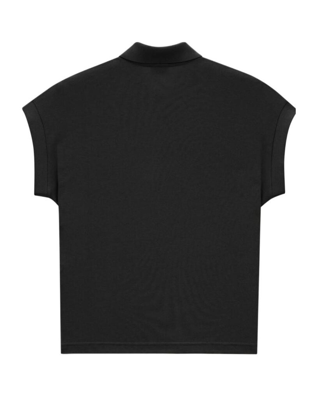 Saint Laurent Black Cassandre Logo Embroidered Polo Shirt