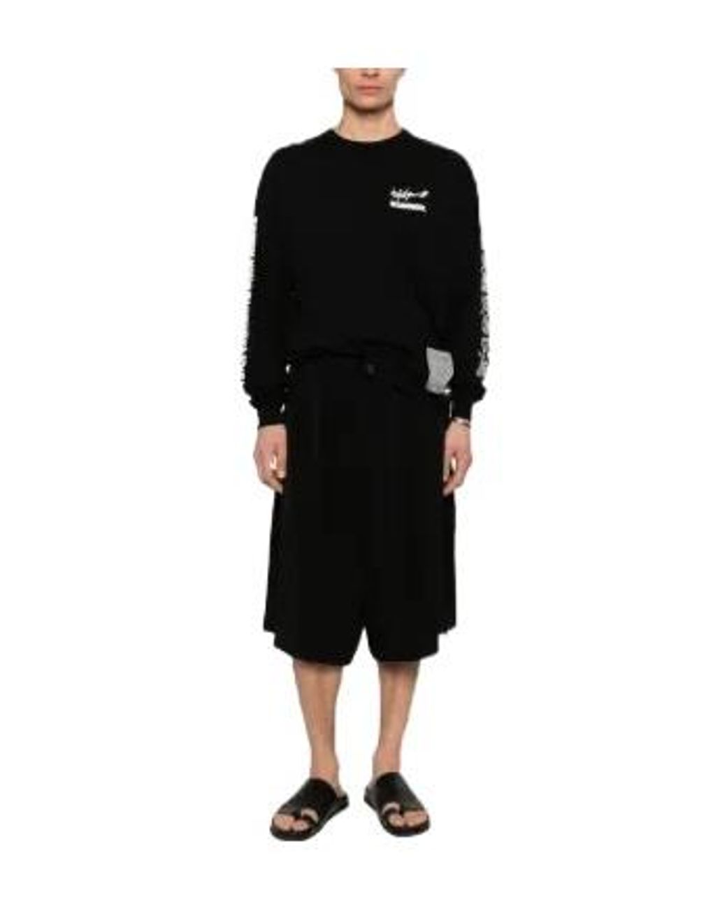 Yohji Yamamoto Black X Neighborhood Logo Printed Sweatshirt for men