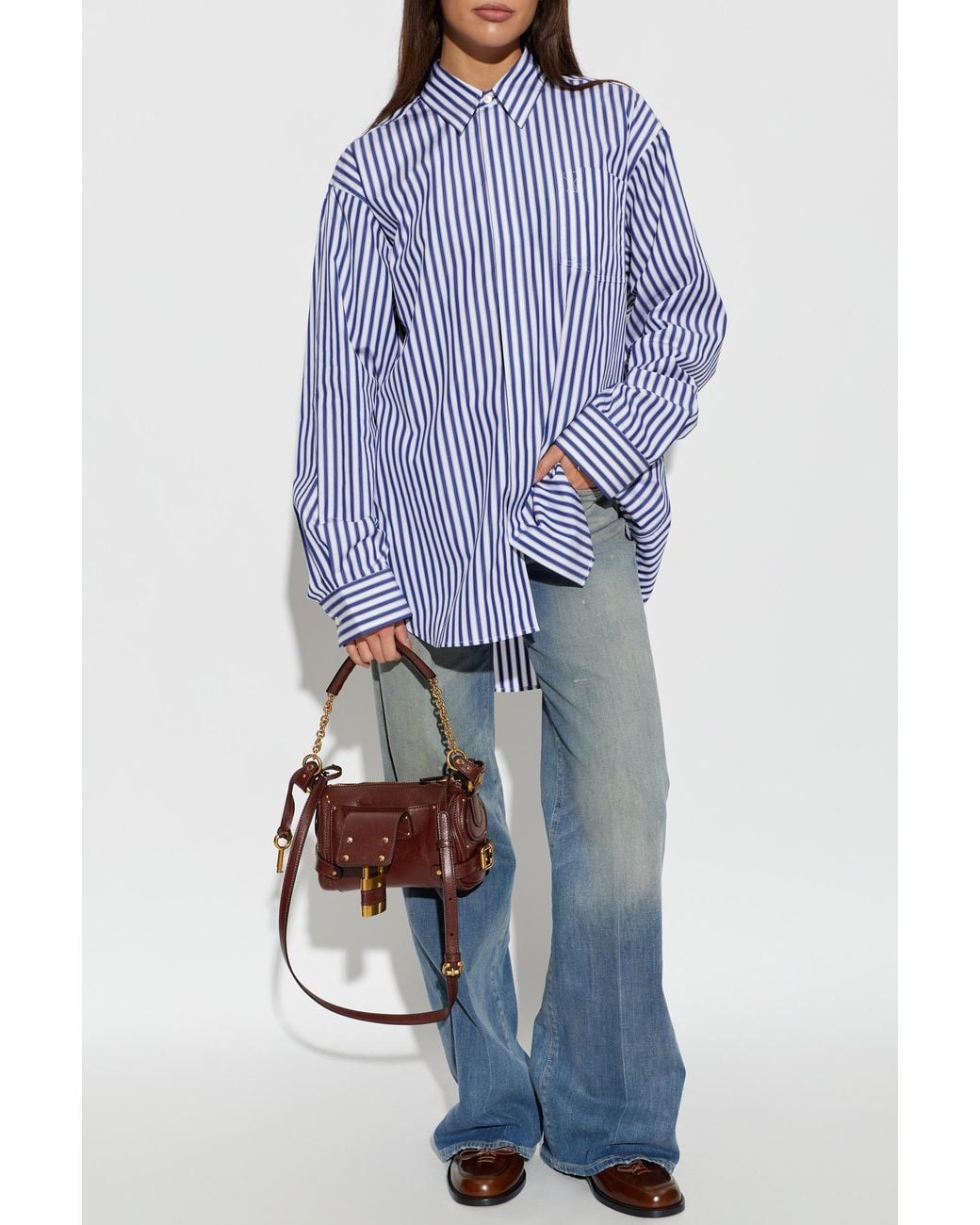 AMI Blue Long-Sleeved Shirt for men
