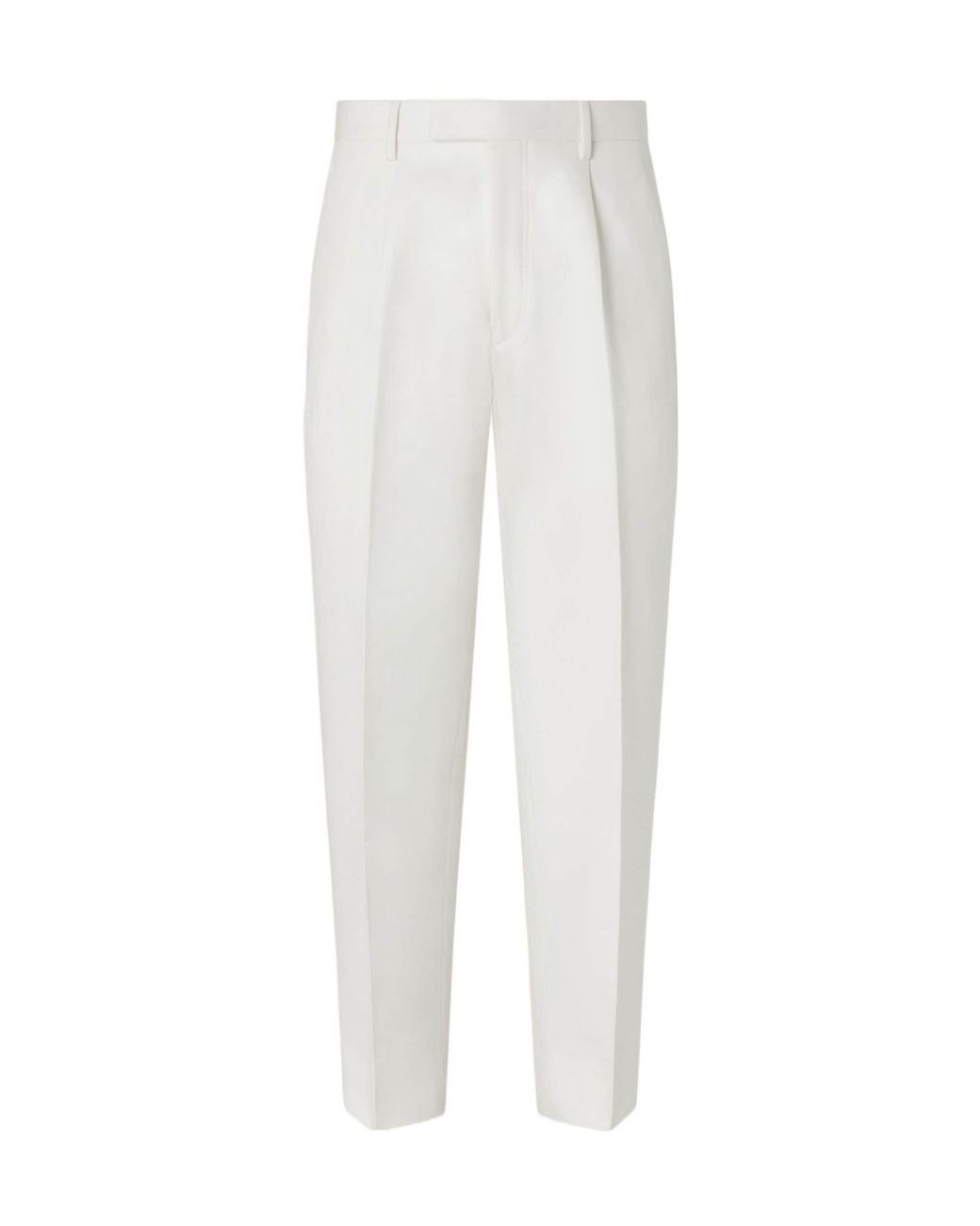 Zegna White Pleated Slim Pants for men