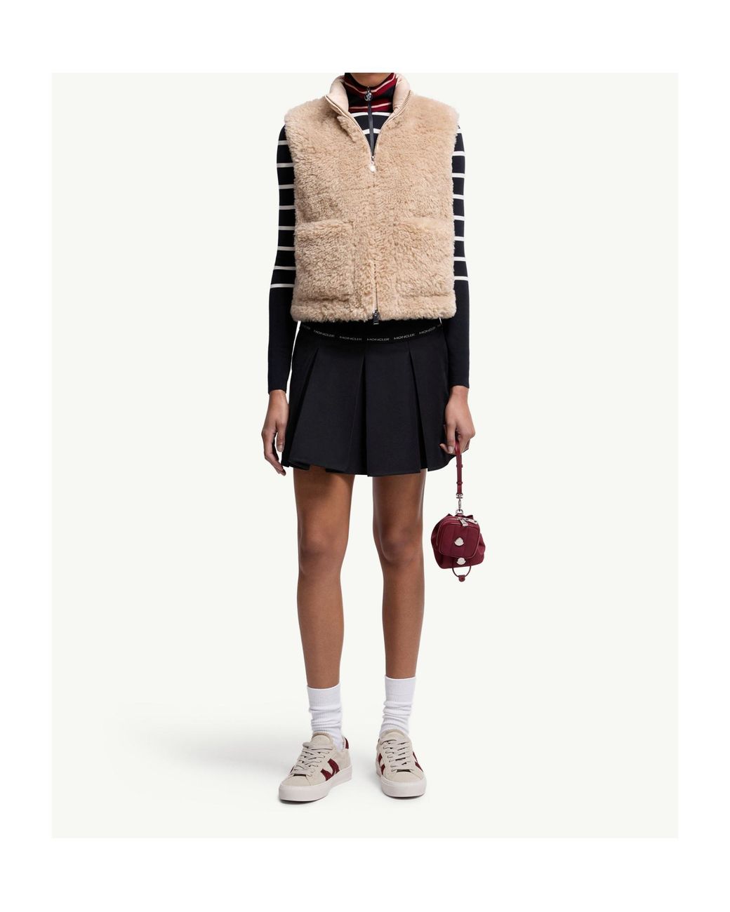 Moncler Planeze Teddy Down Gilet in Natural | Lyst