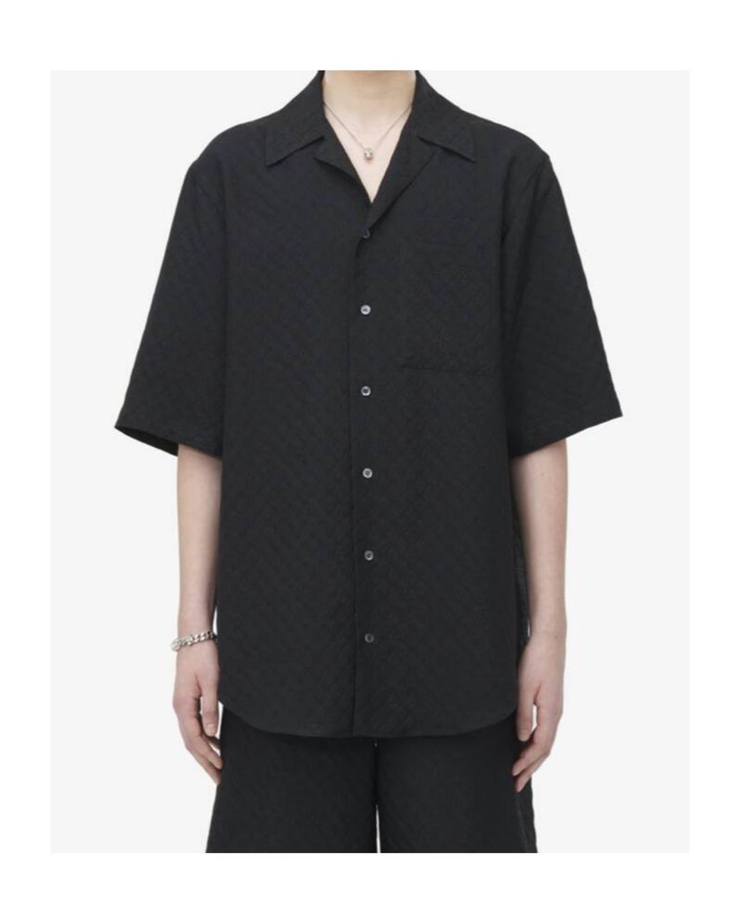 McQueen Blue Skull Jacquard Shirt for men