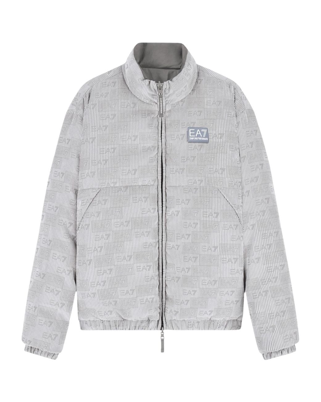 EA7 Gray Reversible Zip-Up Jacket for men