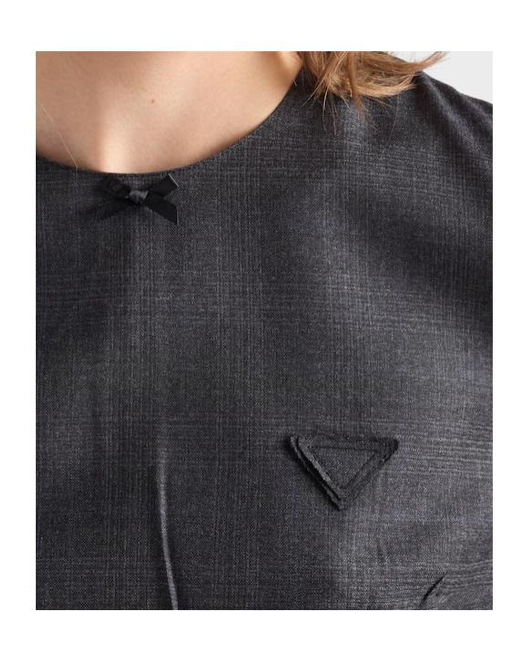 Prada Black Checked Wool Dress