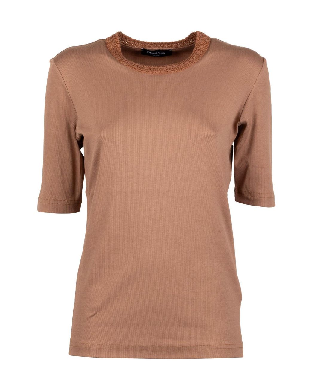 Fabiana Filippi Brown Short-Sleeved Crewneck T-Shirt