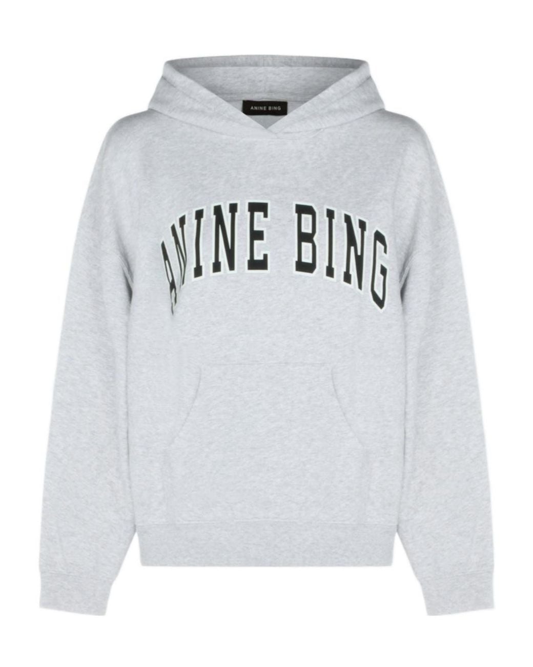 Anine Bing Gray Harvey Logo Hoodie