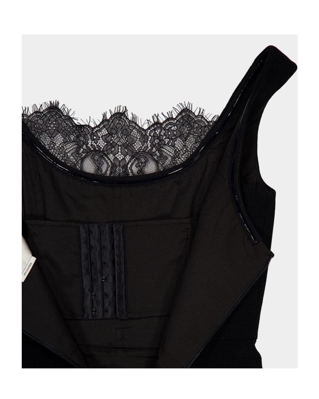 Roland Mouret Black Lace-Insert Crepe Dress