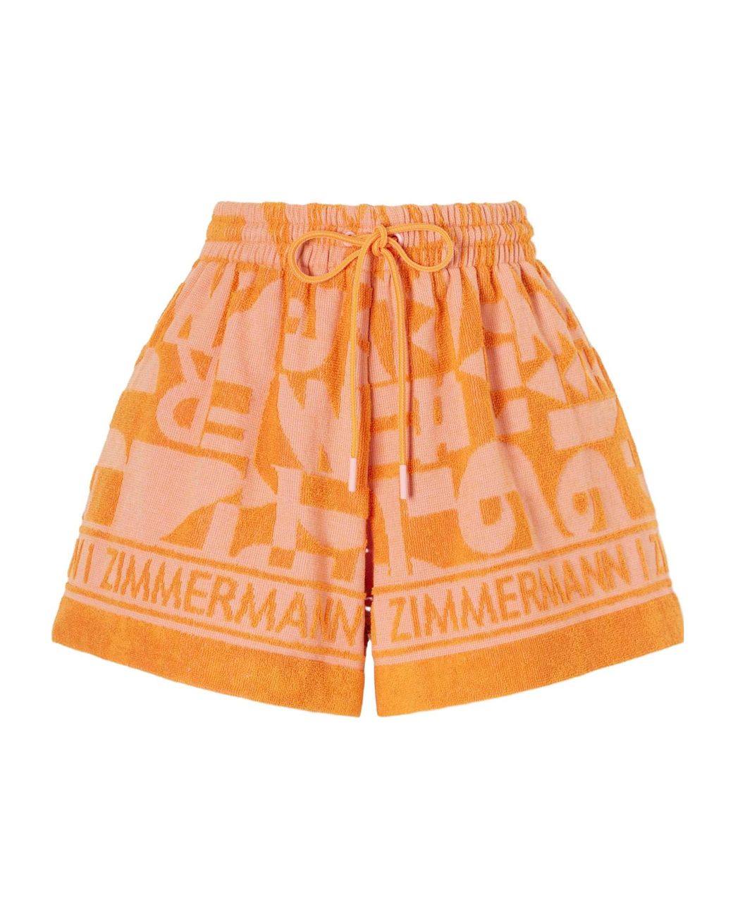 Zimmermann Orange Jacquard-Knit Cotton-Terry Shorts
