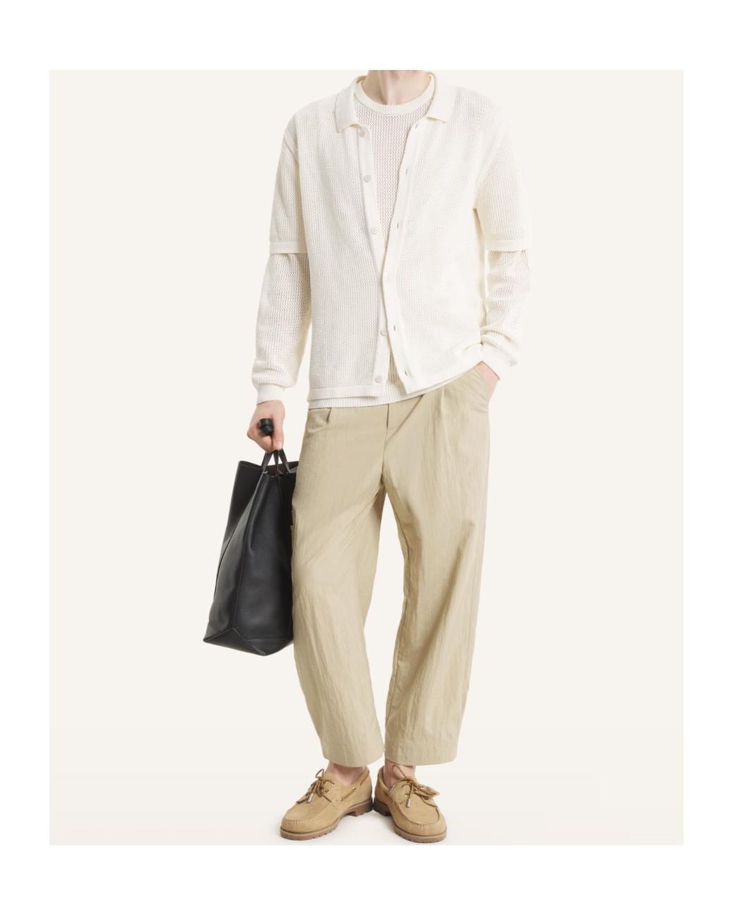 Maison Kitsuné White Maison Kitsuné Open-Knit Short Sleeved Cardigan for men