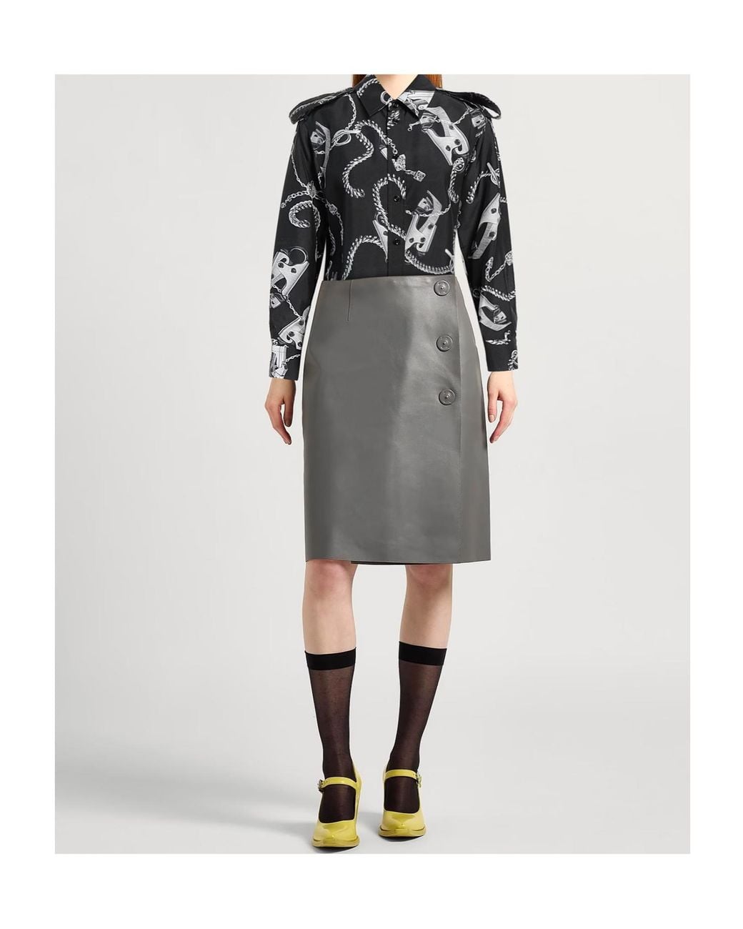 Burberry Black Patterned Shirts Blouses