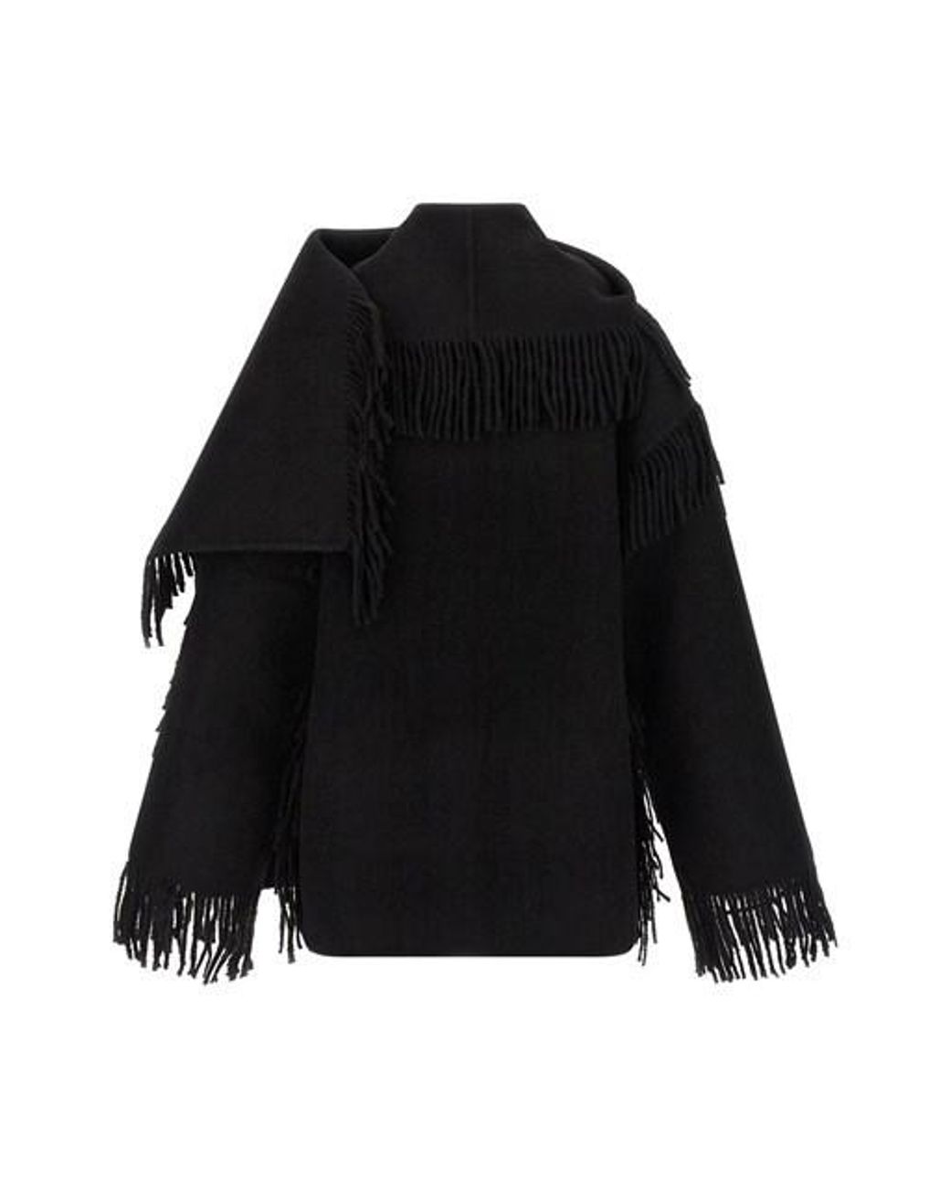 Totême  Black Totême Fringe High Neck Jacket