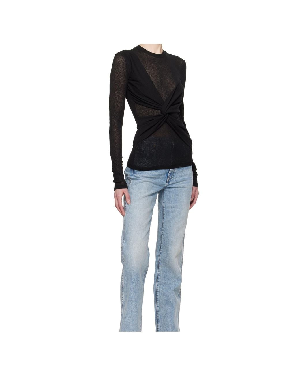 Nanushka Black Twisted Top
