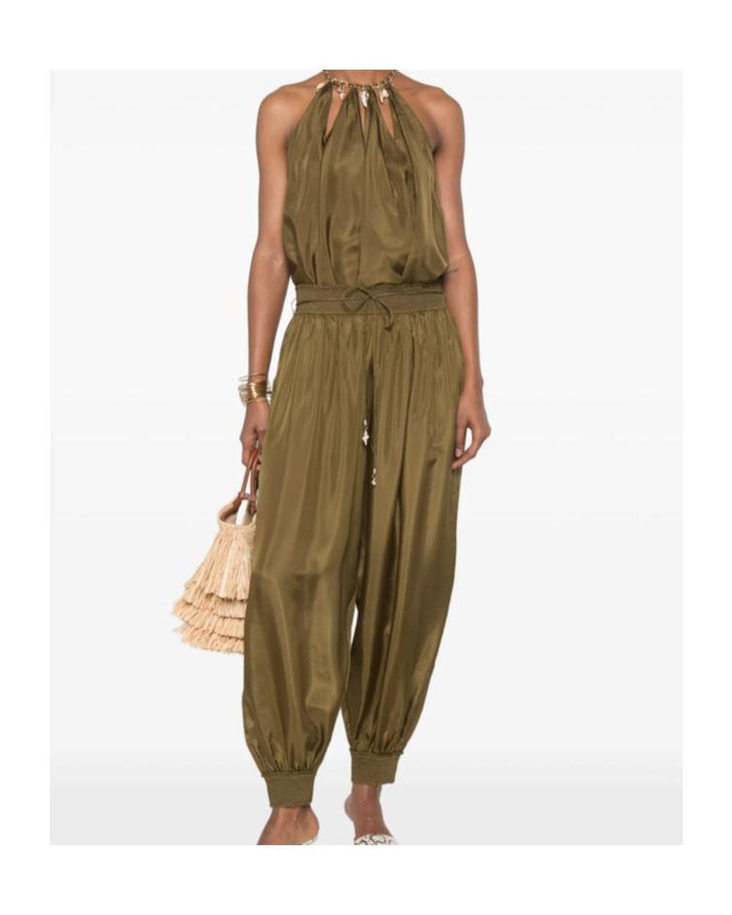 Zimmermann Green Mahon Embellished Halterneck Top