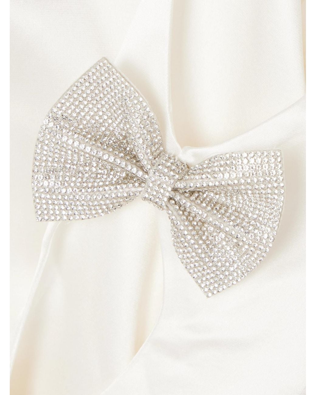 retroféte White Nadine Bow And Crystal-Embellished Cutout Satin Mini Dress