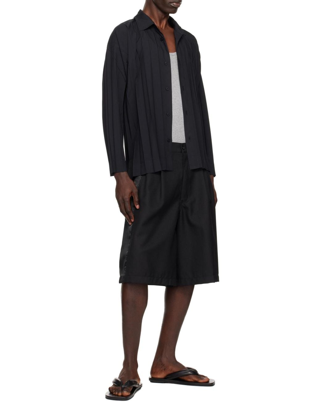 Homme Plissé Issey Miyake Black Homme Plissé Issey Miyake Edge Shirt for men