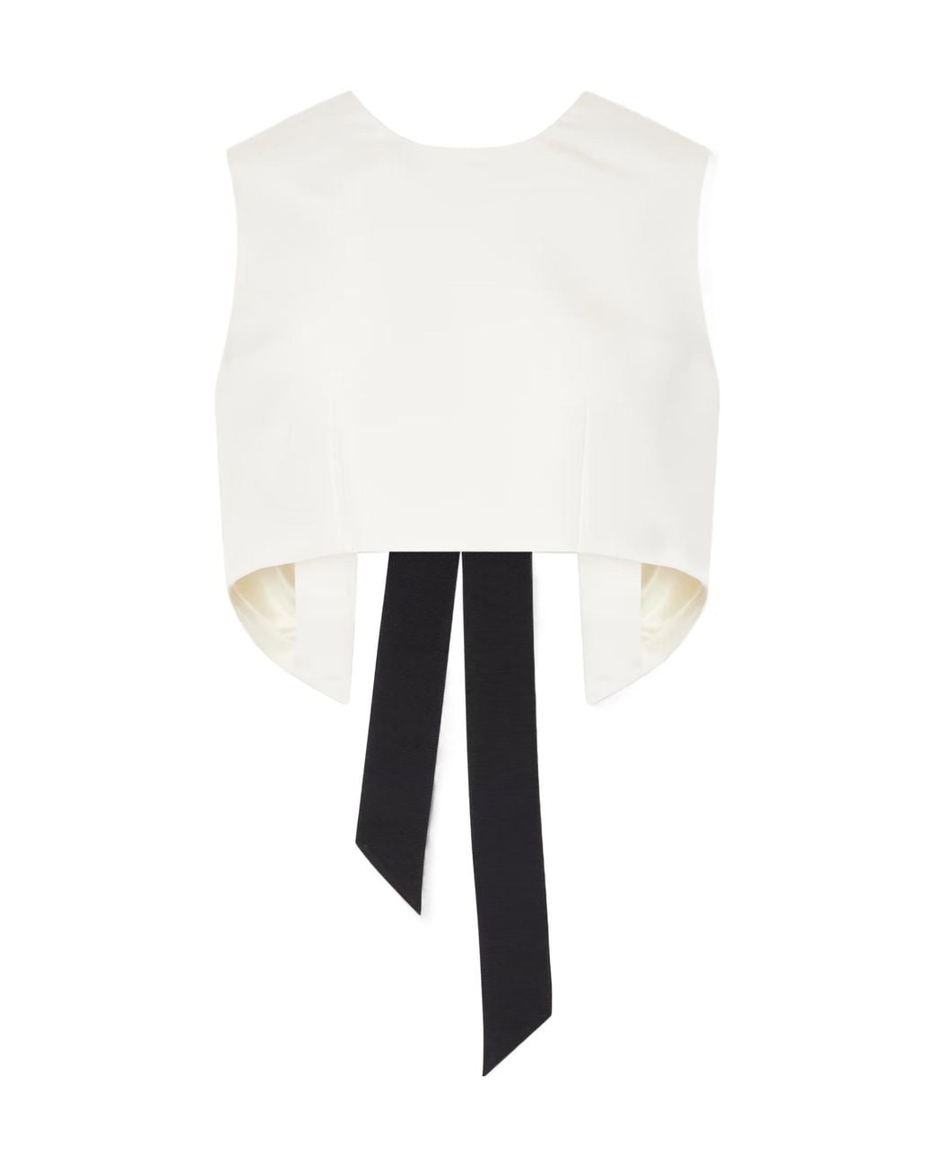 Lanvin White Short Top With Bow Decoration
