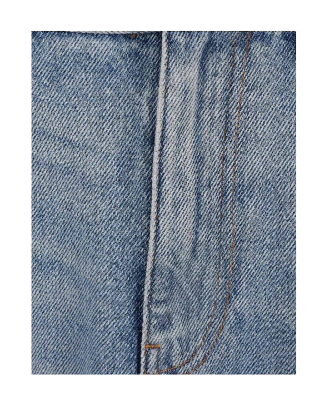 Alexander Wang Blue Mesh Back Wide-Leg Jeans