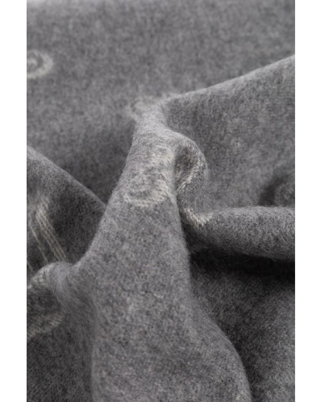Max Mara Gray Monogram Logo-Pattern Scarf