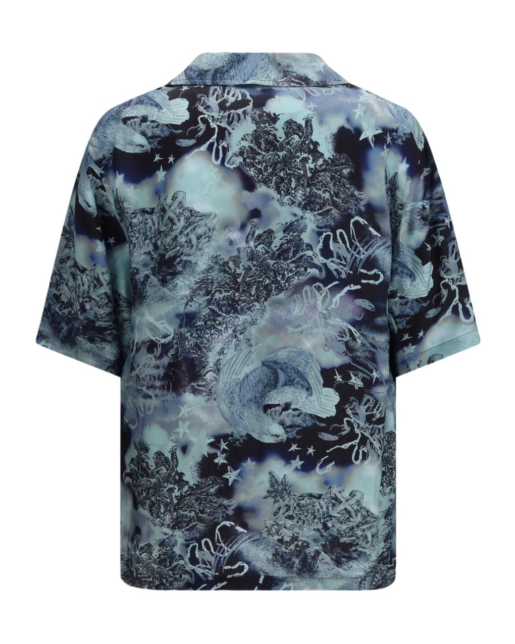 Off-White c/o Virgil Abloh Blue Printed Bowling Shirt for men