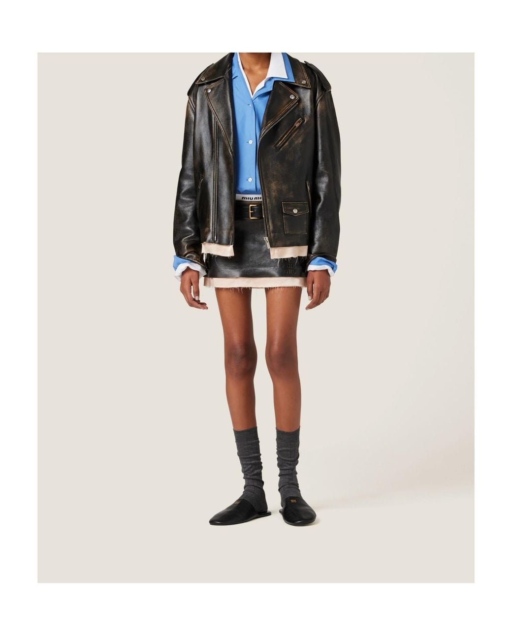Miu Miu Black Leather Jacket