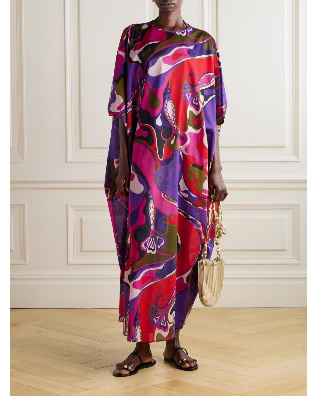 Emilio Pucci Red Printed Cotton-Voile Kaftan
