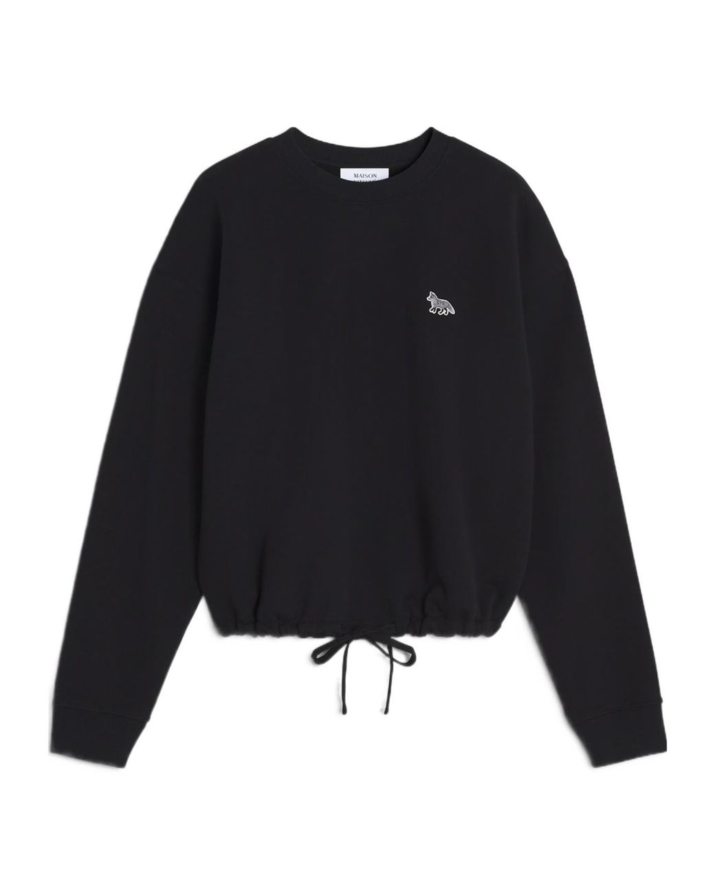 Maison Kitsuné Black Maison Kitsuné Baby Fox Patch Drawstring Comfort Sweatshirt