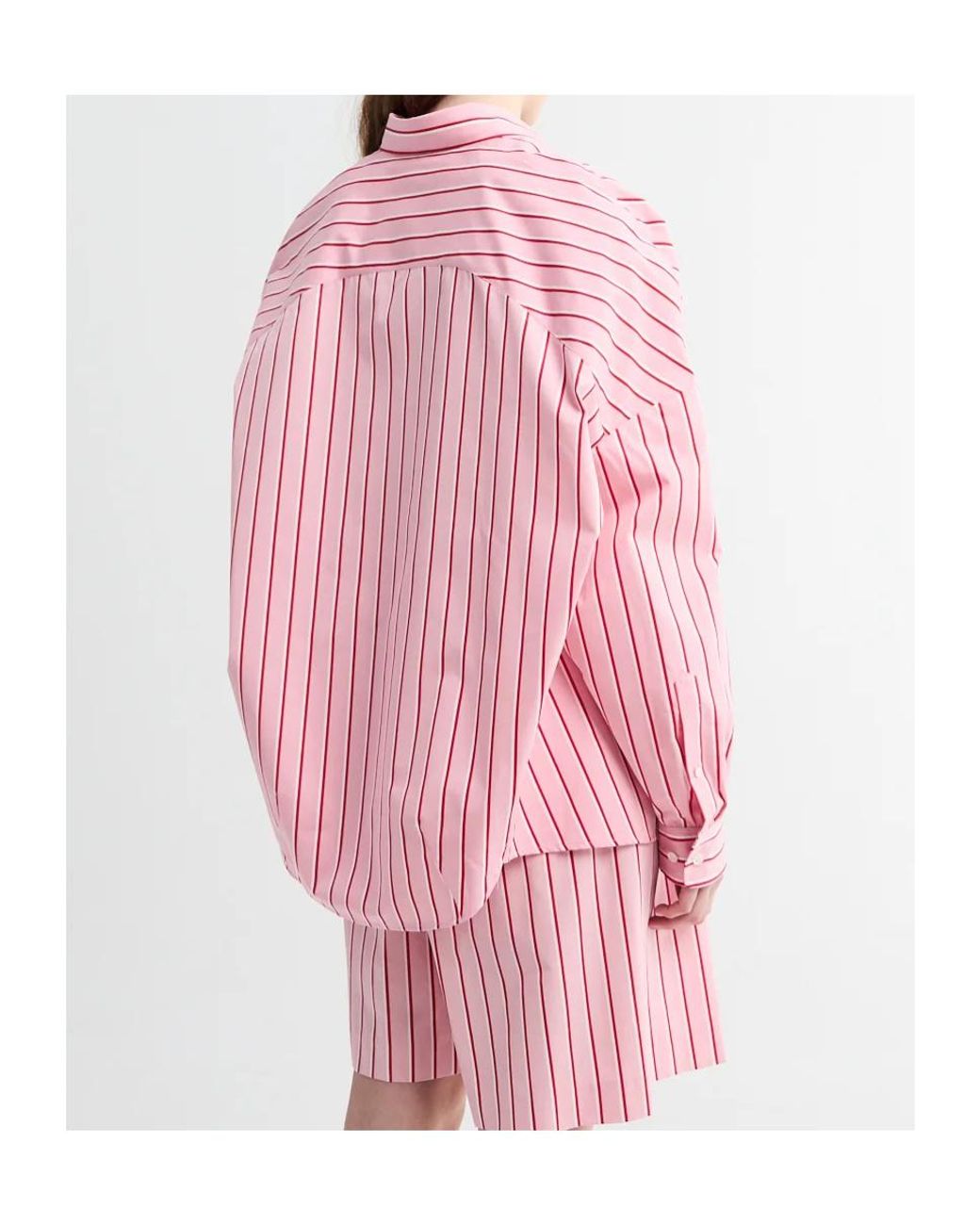Dries Van Noten Pink Casia Oversized Striped Shirt