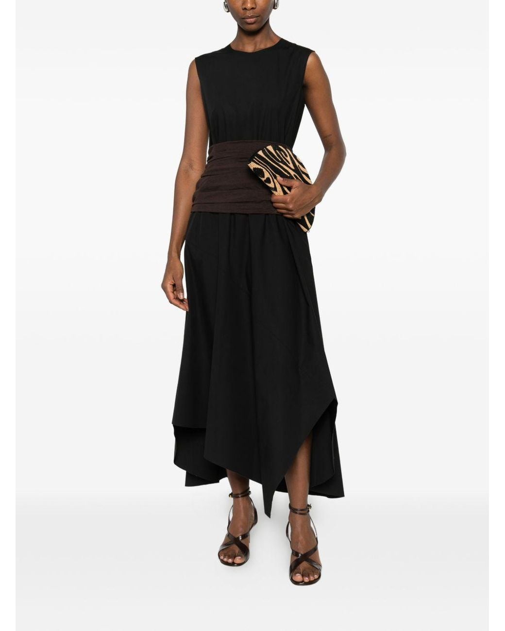 Tory Burch Black トリーバーチ ルーシュドウエスト アシンメトリードレス