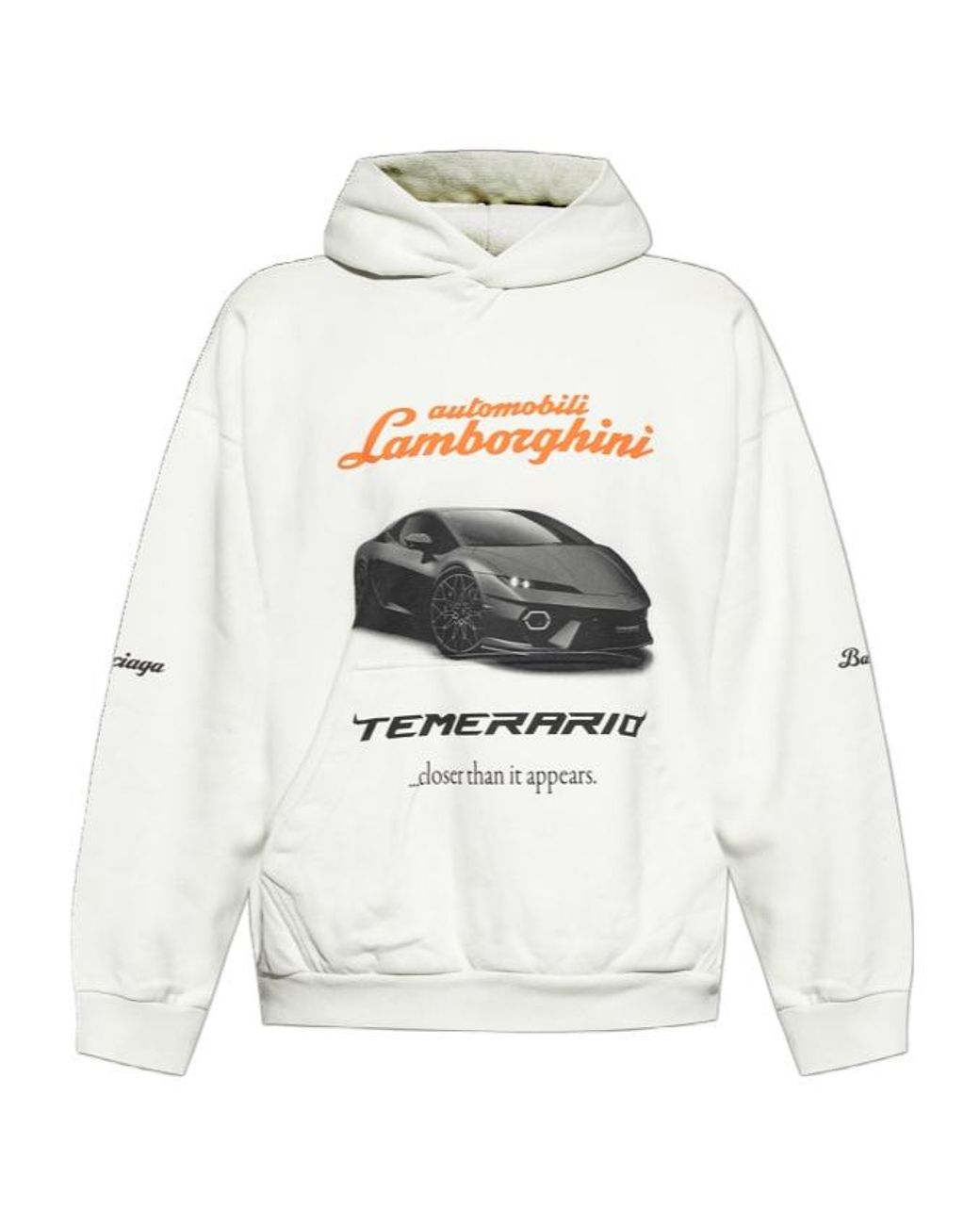 Balenciaga X Automobili Lamborghini Logo Printed Hoodie in
