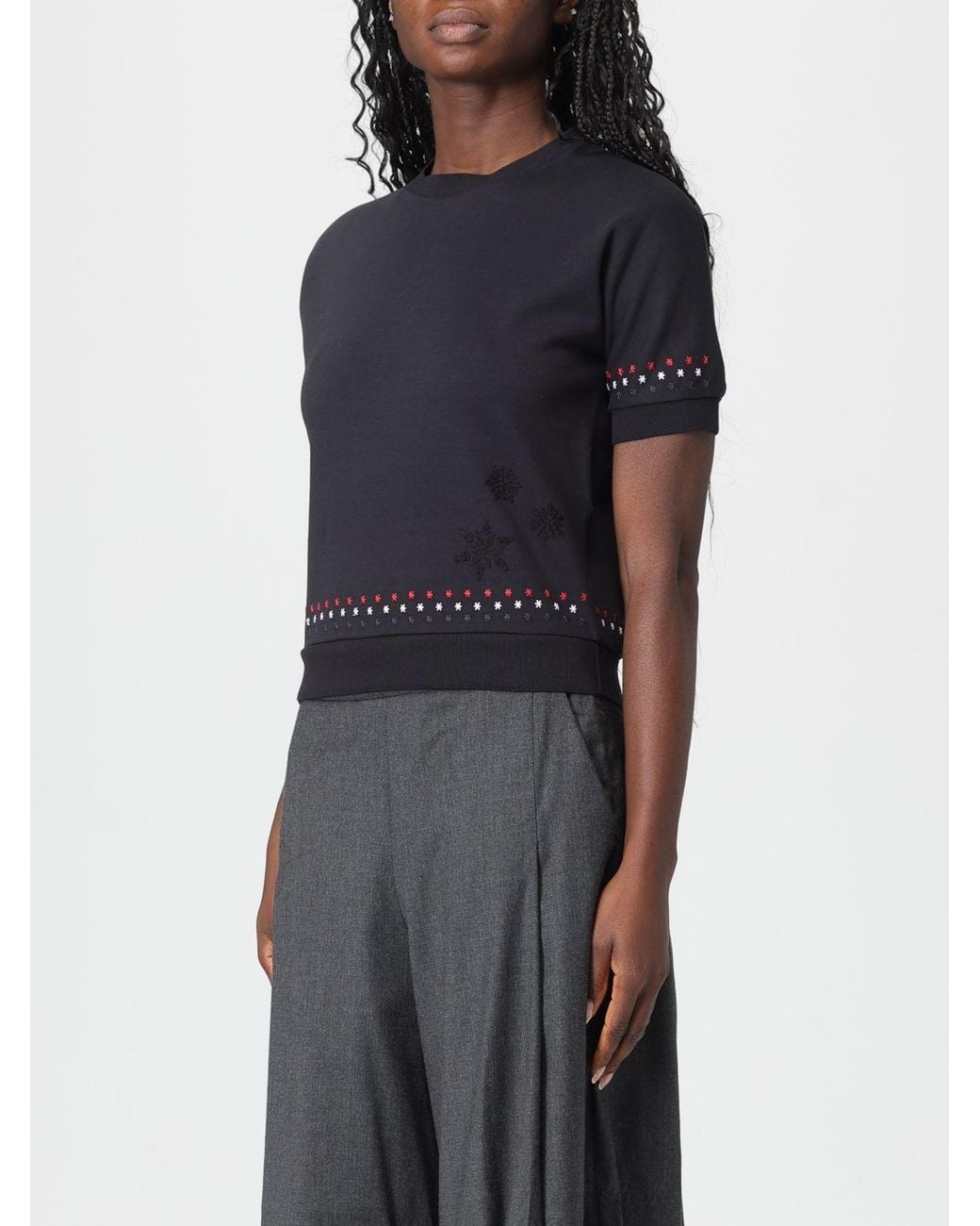 Thom Browne Black Snowflakes Short-Sleeved T-Shirt