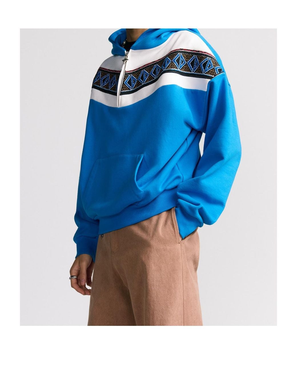 Dior Blue And Lewis Hamilton Cd Diamond Hooded Sweatshirt for men