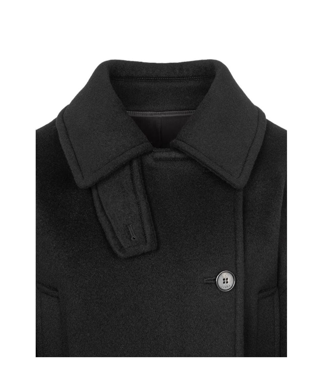 Juun.J Black Stand-Collar Long-Sleeved Coat