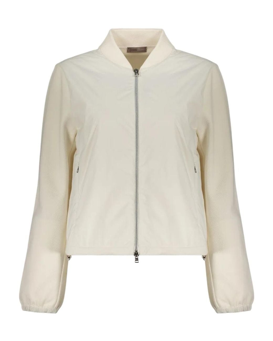 Herno Natural Cropped Zip-Up Jacket