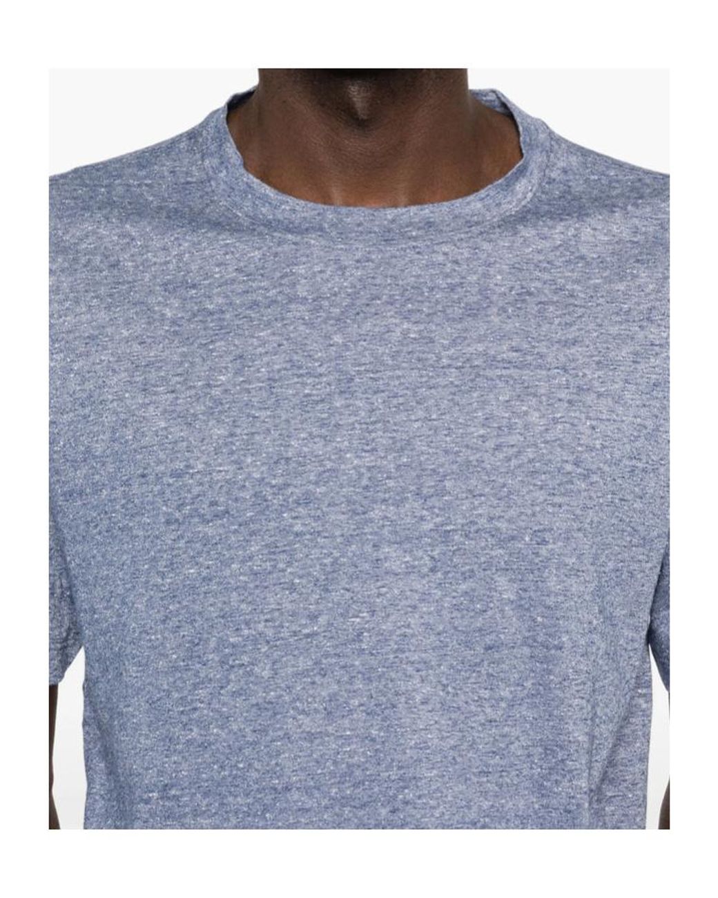 Brunello Cucinelli Blue Melange Crewneck T-Shirt for men