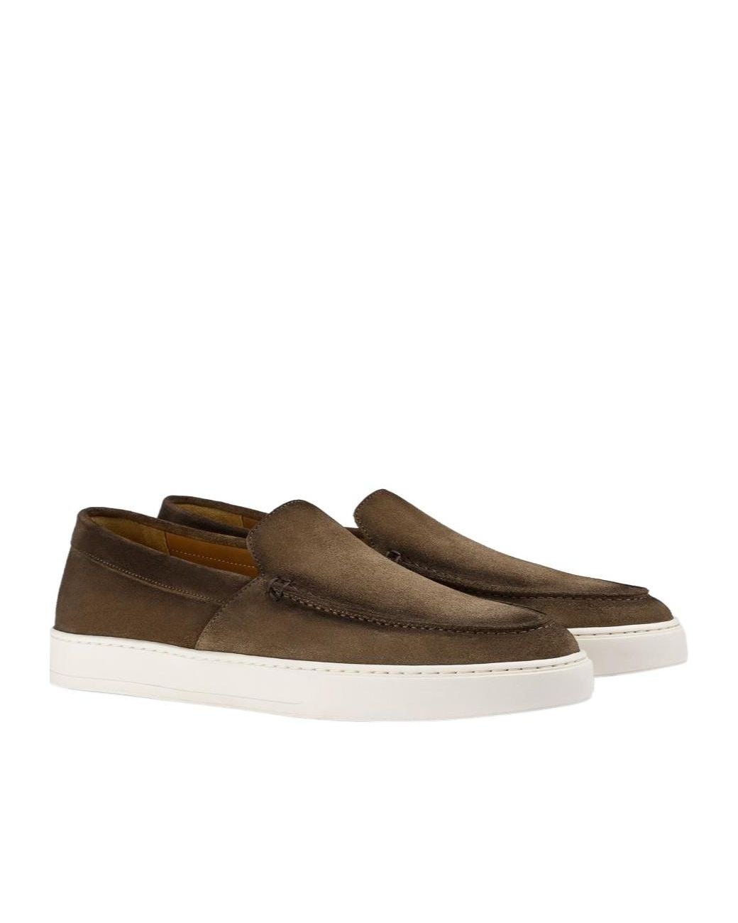 Doucal's Brown Leather Loafers for men