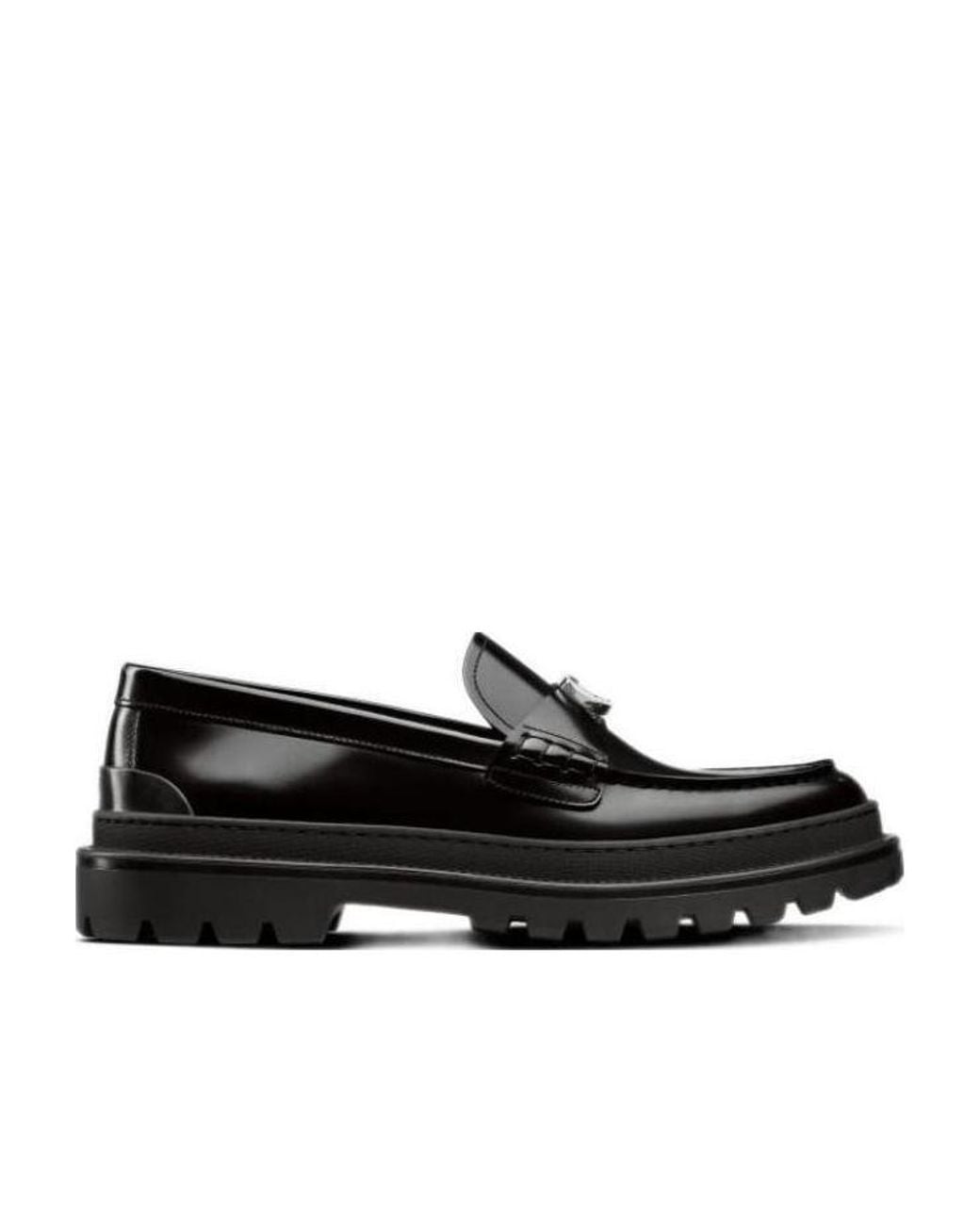Dior Black Round Head Loafer Shoes for men