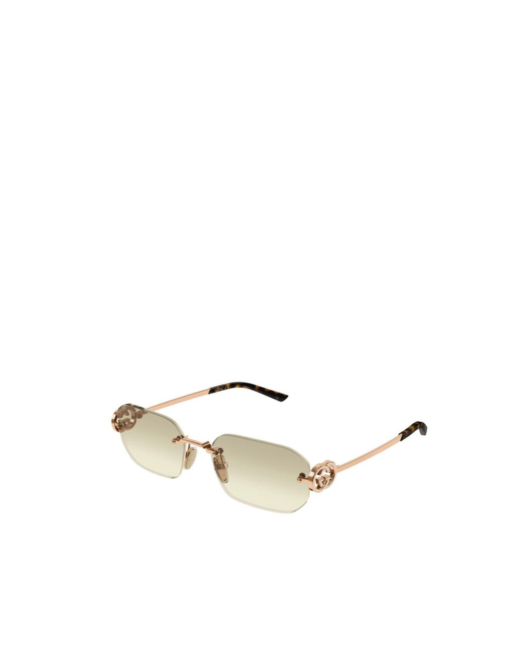 Gucci White Eyewear Rectangular-Frame Sunglasses