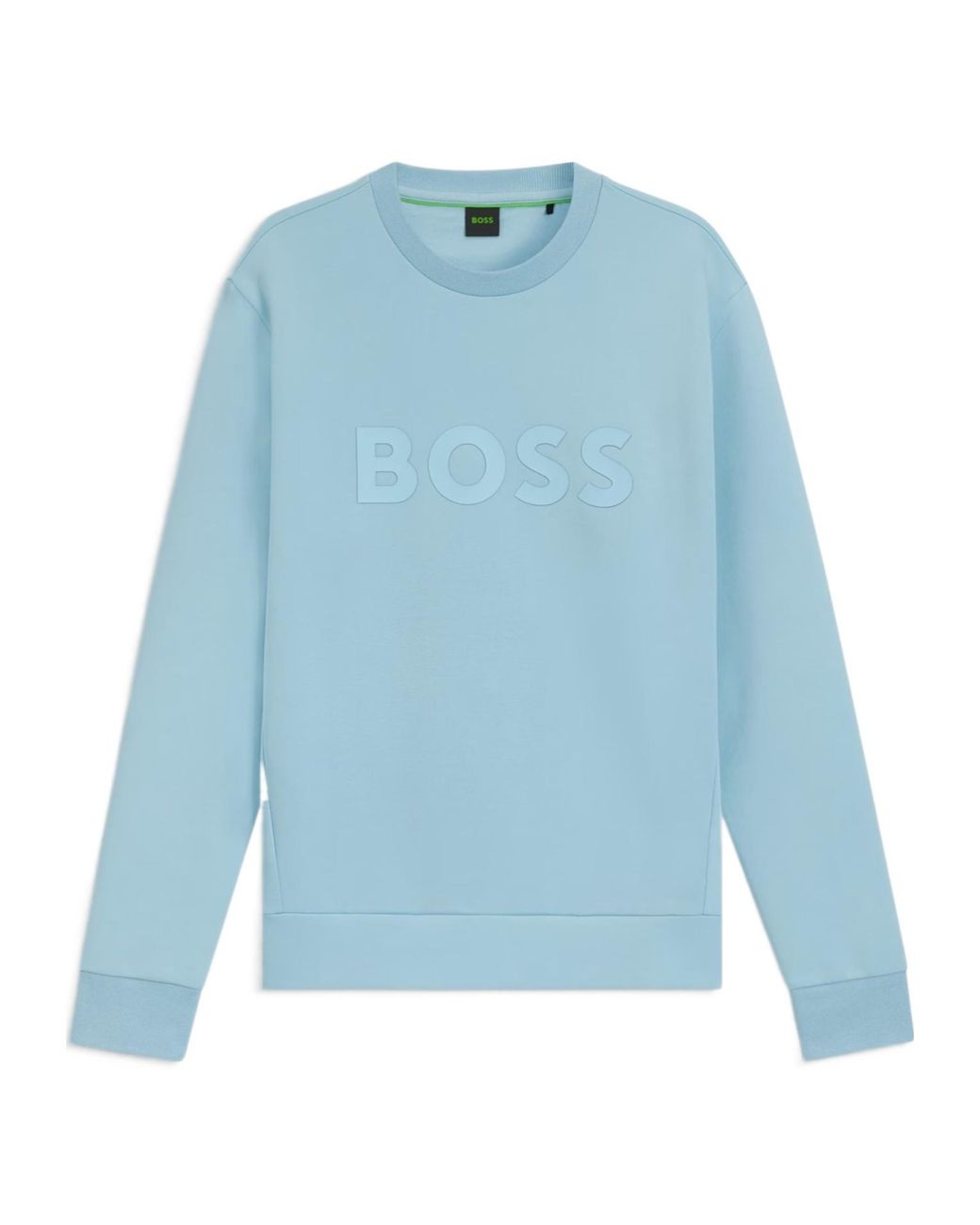 Boss Blue Salbo Stretch Cotton Logo Sweatshirt, Signature Branding for men