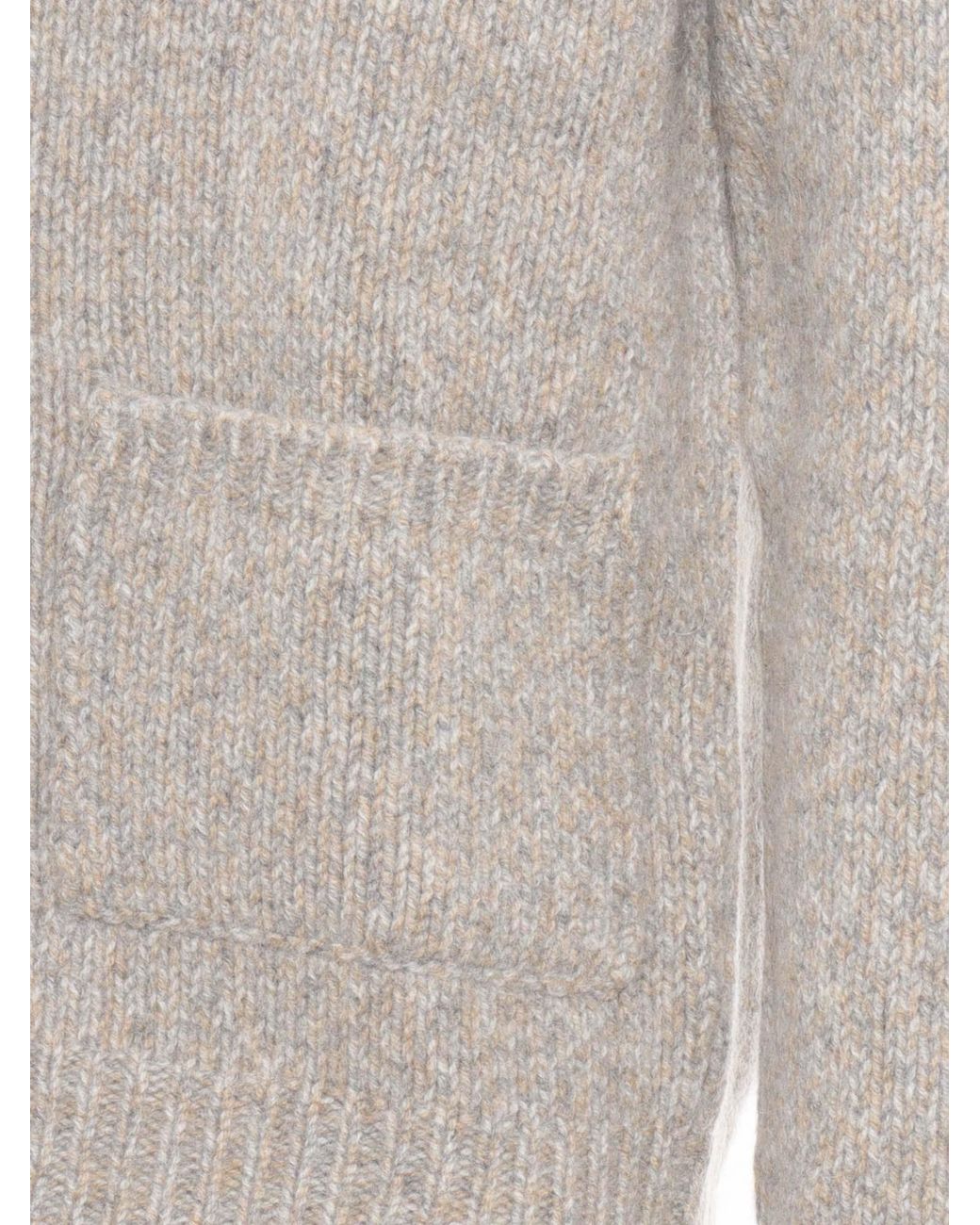 Fedeli Gray Ribbed Knit Cardigan for men