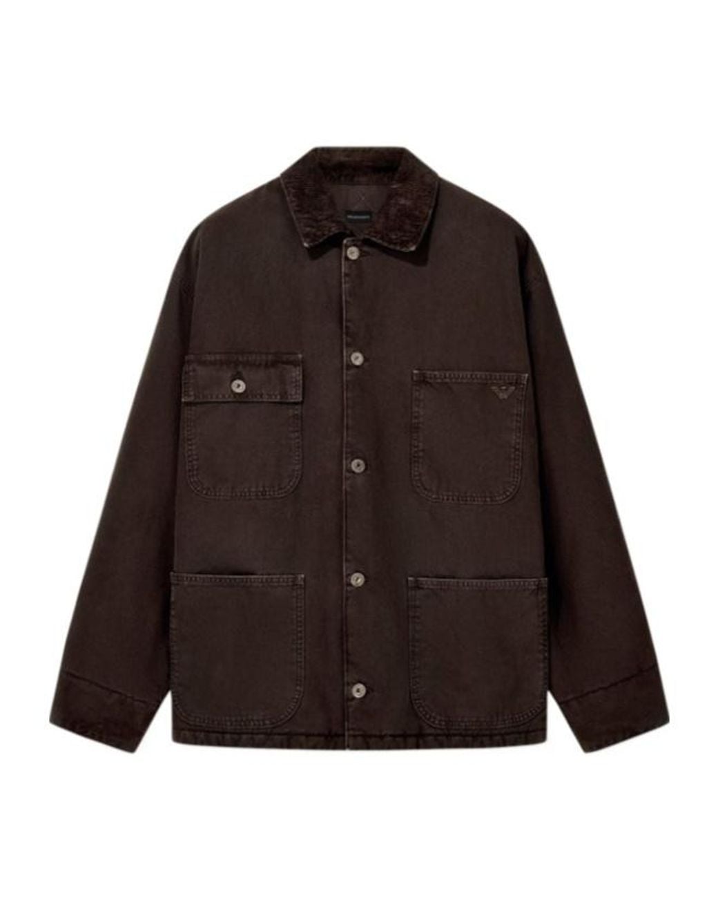 Emporio Armani Brown Patch Pocket Cotton Jacket for men