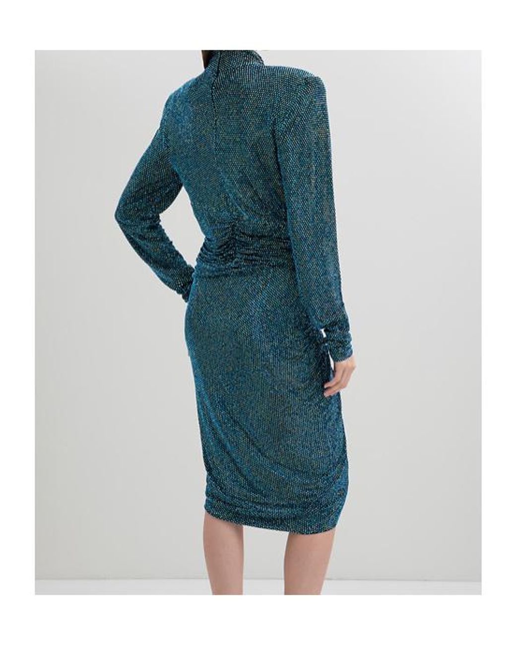 Alexandre Vauthier Blue Rhinestone Trimmed Dress
