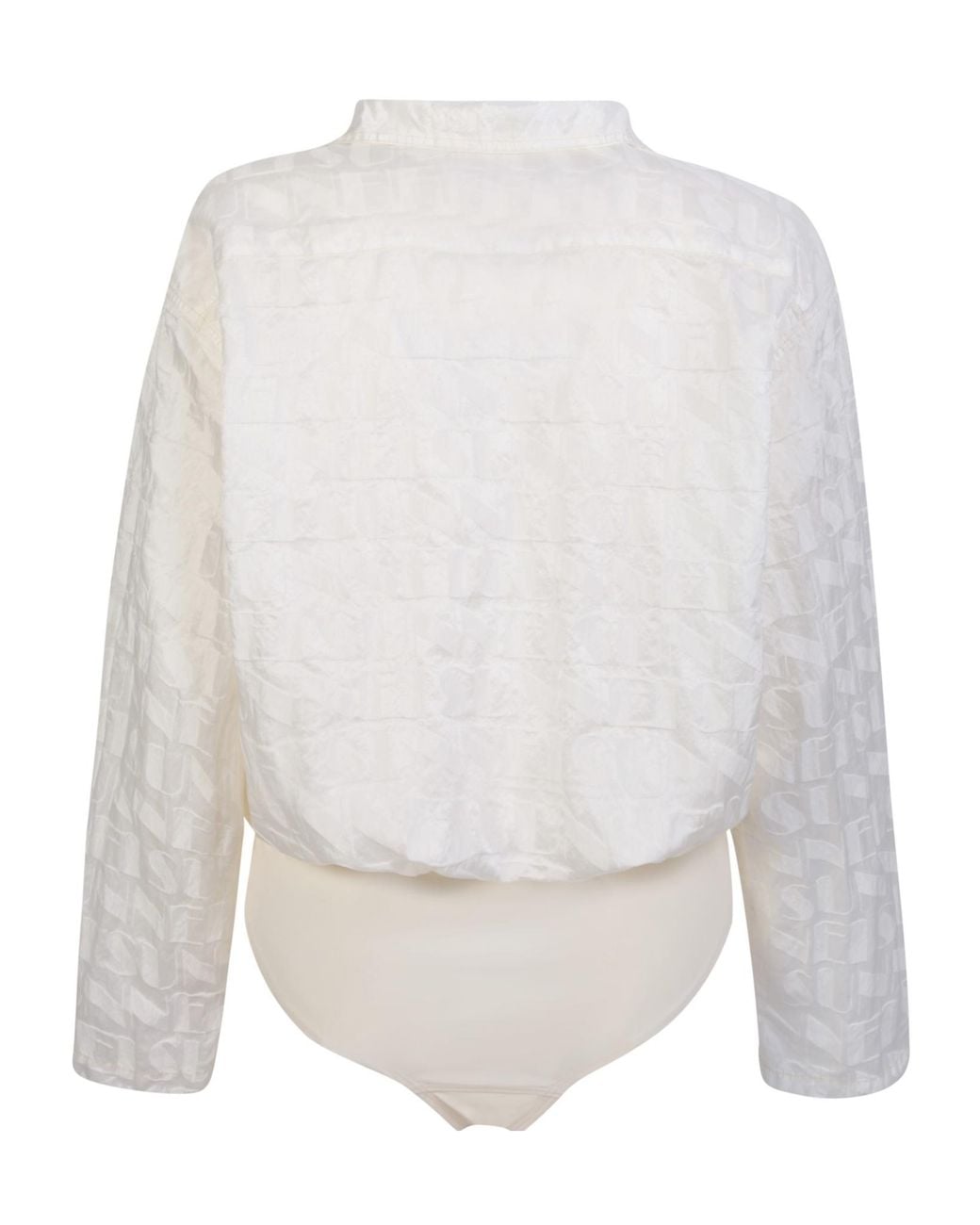 Sunnei White Logo-Jacquard Buttoned Bodysuit